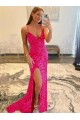 Velvet Sequin V-Neck Sweep Train Long Sleeveless Gowns Toowoomba