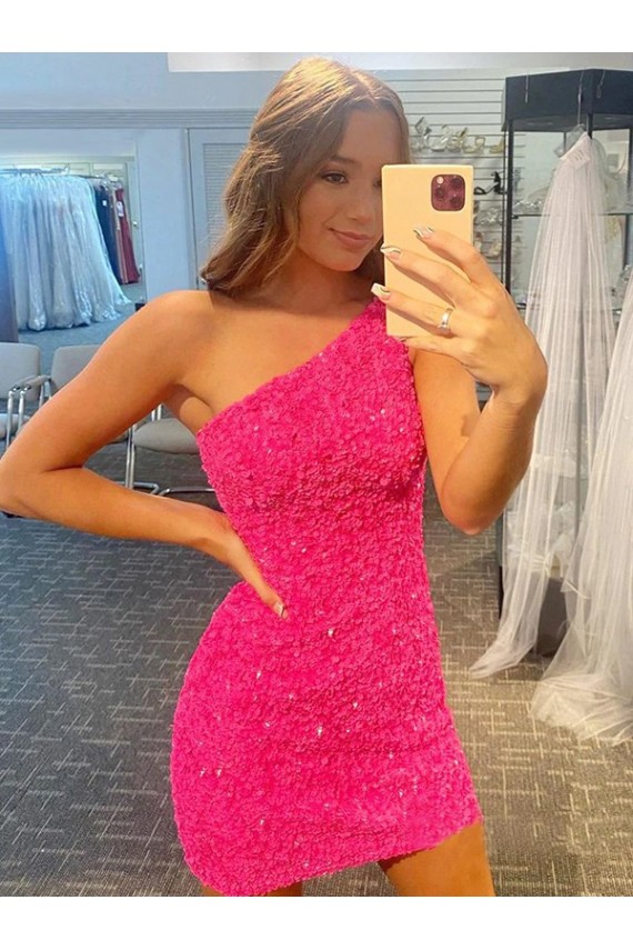 Velvet Sequin One Shoulder Short Sleeveless Evening Gown Toowoomba