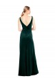 V-Back Stretch Velvet V-Neck Long Sleeveless Black Tie Evening Dress / Prom Dress / Bridesmaid Dress Toowoomba