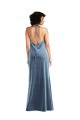 V-Back Stretch Velvet Cowl Neck Long Sleeveless Bridesmaid Dress / Evening Dress Toowoomba