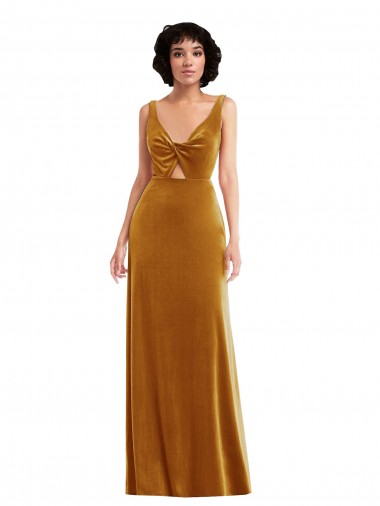 V-Back Stretch Velvet V-Neck Long Sleeveless Semi Formal Evening Dress / Prom Dress / Bridesmaid Dress Toowoomba