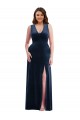 Stretch Velvet V-Neck Long Sleeveless Formal Plus Size Evening Gown / Prom Dress / Bridesmaid Dress Toowoomba