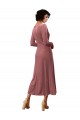 Stretch Velvet V-Neck Midi Length Long Sleeves Black Tie Prom Dress / Bridesmaid Dress Toowoomba