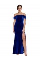 Royal Blue Stretch Velvet Off the Shoulder Long Sleeveless Formal Evening Gown / Prom Dress / Bridesmaid Dress Toowoomba