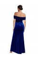 Royal Blue Stretch Velvet Off the Shoulder Long Sleeveless Formal Evening Gown / Prom Dress / Bridesmaid Dress Toowoomba