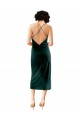 Open Back Stretch Velvet Spaghetti Straps Midi Length Sleeveless Formal Dress / Bridesmaid Dress Toowoomba