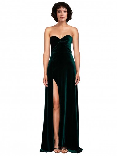 Low Back Stretch Velvet Sweetheart Sweep Train Sleeveless Semi Formal Evening Dress / Prom Dress / Bridesmaid Dress Toowoomba